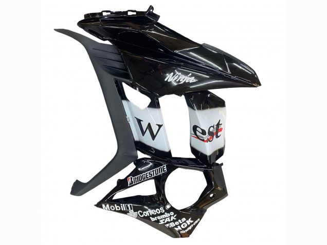 Carenagens Moto Kawasaki Z1000SX 2010-2016 - Preto Brilhante Ouro Branco Mobil West