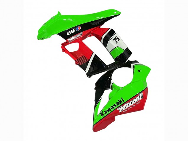 Carenagens Moto Kawasaki Z1000SX 2010-2016 - Verde Vermelho Preto Brilhante Elf 35
