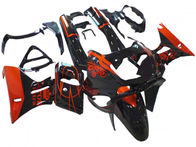 Carenagens Moto Kawasaki ZZR600 1998-2003 - Preto Brilhante Vermelho Corona Extra