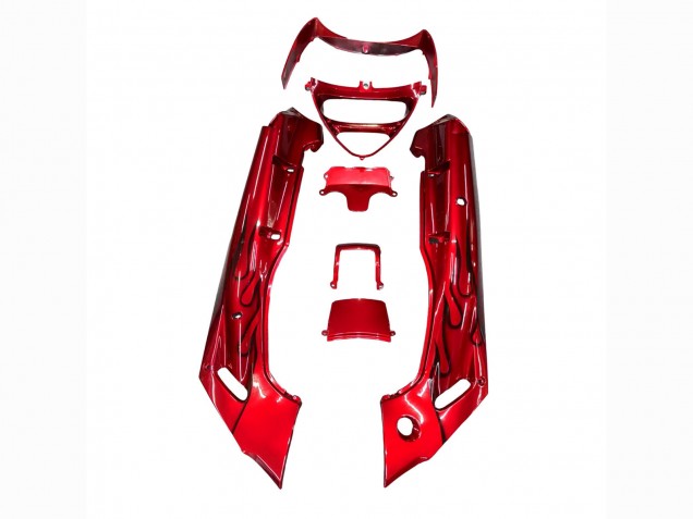 Carenagens Moto Kawasaki ZZR400 1993-2007 - Vermelho Preto Chama