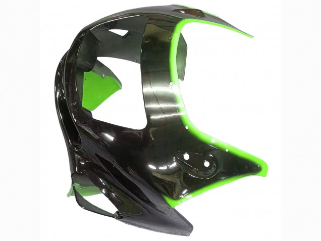 Carenagens Moto Kawasaki ZZR600 1998-2003 - Verde Preto Brilhante Chama
