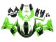 Carenagens Moto Kawasaki ZZR600 1998-2003 - Verde Preto Brilhante Chama