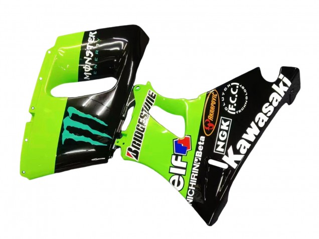 Carenagens Moto Kawasaki ZZR600 1998-2003 - Verde Preto Brilhante Azul Monstro Elf Touch4 Bridgestone