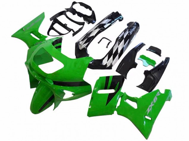 Carenagens Moto Kawasaki ZZR400 1993-2007 - Verde Preto Brilhante