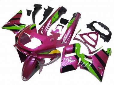 Carenagens Moto Kawasaki ZZR400 1993-2007 - Rosa Profundo Verde EVA Corrida