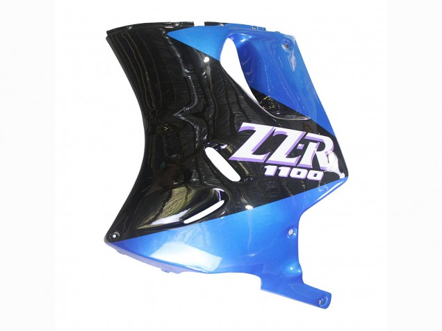 Carenagens Moto Kawasaki ZZR1100 1990-1992 - Azul Preto Brilhante