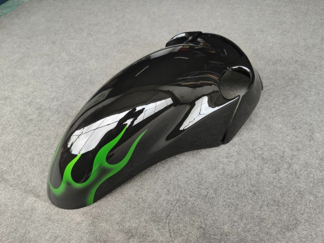 Carenagens Moto Kawasaki ZZR1100 1993-2003 - Preto Brilhante Verde Chama