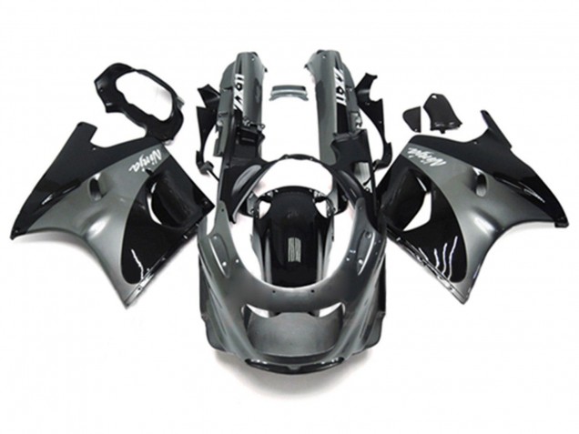 Carenagens Moto Kawasaki ZZR1100 1993-2003 - Cinzento Preto Ninja