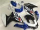Kit Carenagem Moto Completa Suzuki GSXR 1000 2009-2016 - Branco Azul Preto