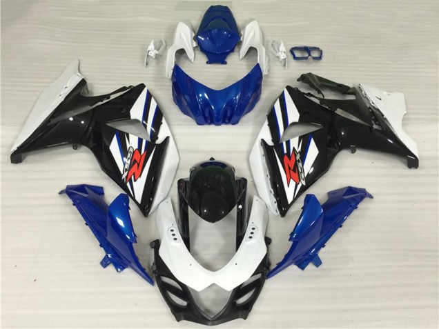 Kit Carenagem Moto Completa Suzuki GSXR 1000 2009-2016 - Branco Azul Preto