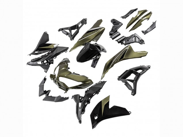 Carenagens Moto Kawasaki Versys 650 2022-2025 - Verde Escuro Preto