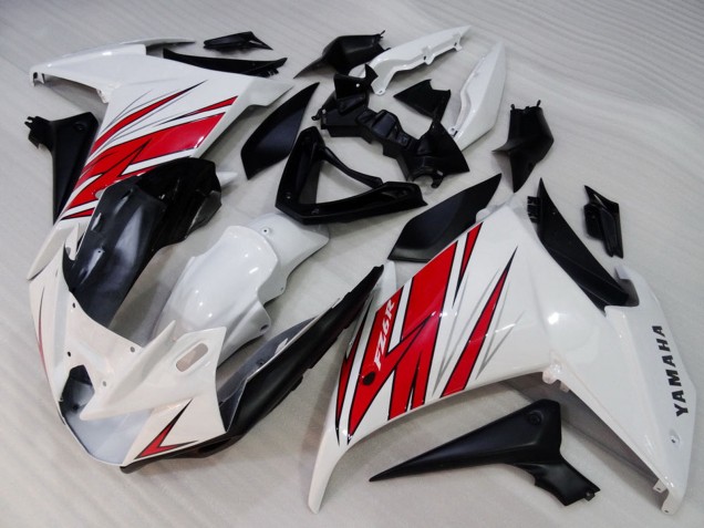 Carenagens Moto Yamaha FZ6R 2009-2015 - Branco Vermelho Preto