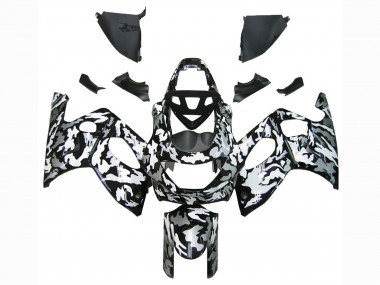 Carenagens Moto Yamaha YZF600R Thundercat 1996-2007 - Preto Branco Cinzento Camouflage