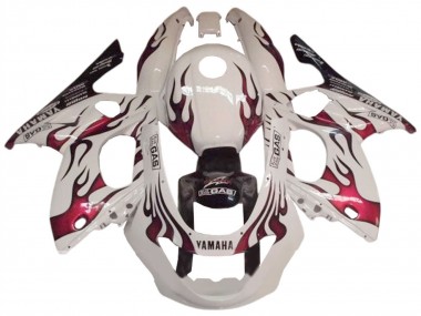 Carenagem Moto Yamaha YZF600R Thundercat 1996-2007 - Branco Vermelho Escuro