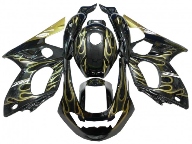 Carenagens Moto Yamaha YZF600R Thundercat 1996-2007 - Preto Ouro Chama