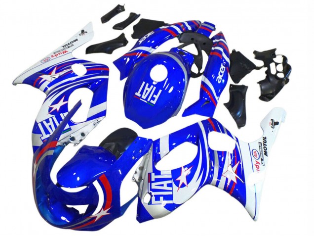 Carenagens Moto Yamaha YZF600R Thundercat 1996-2007 - Azul Branco Prata Vermelho Fiat Motul