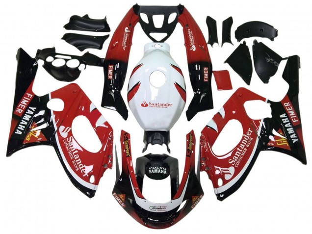 Carenagens Moto Yamaha YZF600R Thundercat 1996-2007 - Preto Brilhante Vermelho Branco Volvo Fimer Santander