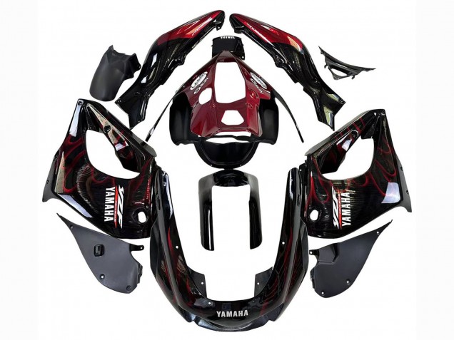 Carenagens Moto Yamaha YZF 1000R Thunderace 1997-2007 - Preto Vermelho Escuro Chama