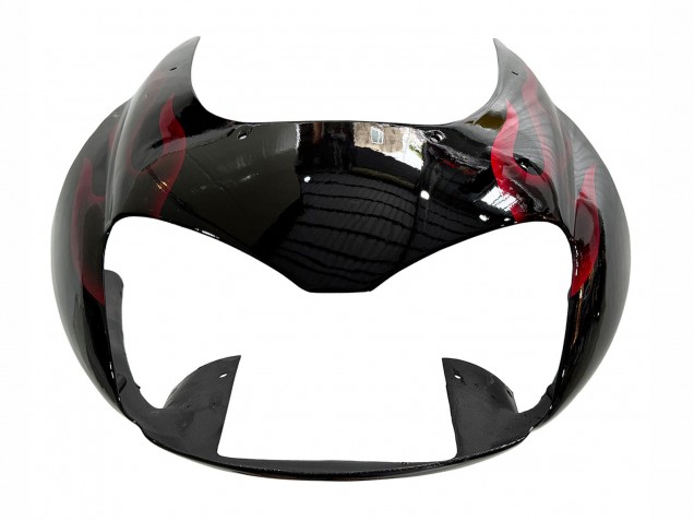 Kits Carenagem Moto Yamaha YZF 1000R Thunderace 1997-2007 - Preto Vermelho Chama