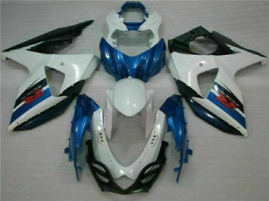 Kit Carenagem ABS Suzuki GSXR 1000 2009-2016 - Branco Azul Preto
