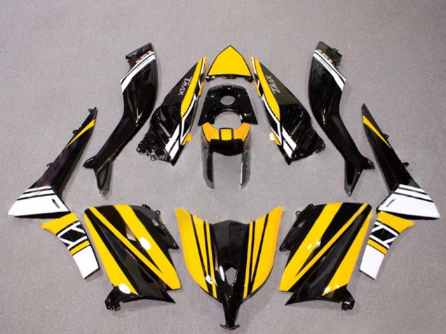 Carenagens Moto Yamaha TMAX530 2012-2014 - Preto Brilhante Amarelo Branco