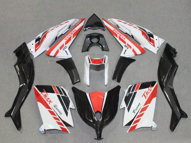 Carenagens Moto Yamaha TMAX530 2012-2014 - Branco Vermelho Preto Corrida