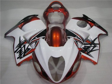Carenagens Moto Suzuki GSXR 1300 Hayabusa 1996-2007 - Branco Laranja Preto