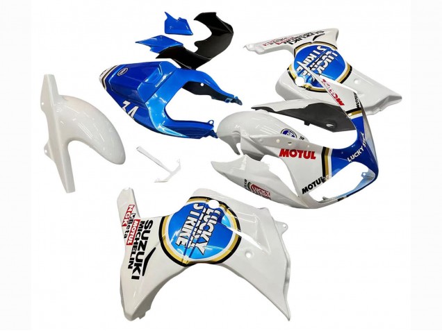 Carenagens Moto Suzuki SV650 2003-2013 - Branco Azul Lucky Strike Motul