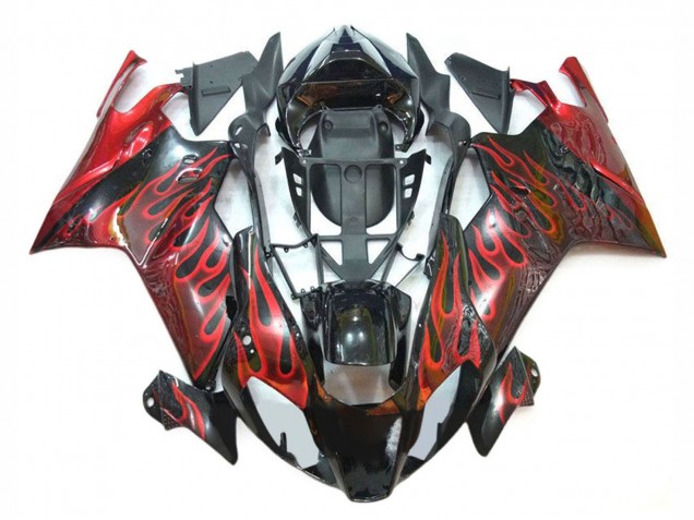 Carenagens Moto Aprilia RSV1000 2003-2006 - Preto Brilhante Vermelho Chama