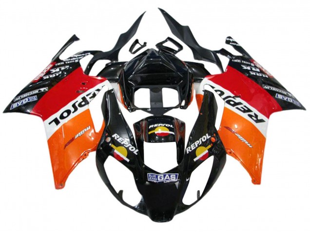 Carenagens Moto Aprilia RSV1000 2003-2006 - Laranja Branco Vermelho Preto Repsol