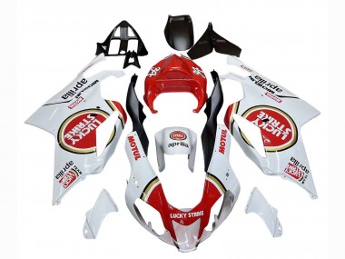 Carenagens Moto Aprilia RSV1000 2003-2006 - Branco Vermelho Lucky Strike Motul 34