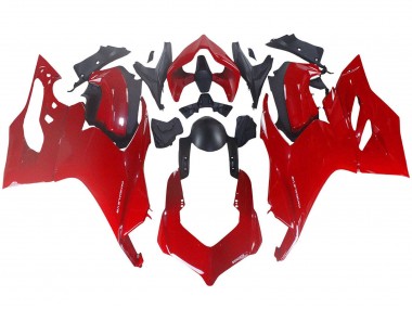 Carenagem Moto Ducati Panigale V2 2020-2024 - Vermelho Preto Fosco