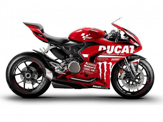 Carenagens Moto Ducati Panigale V2 2020-2024 - Vermelho Preto Brilhante Monstro Corse