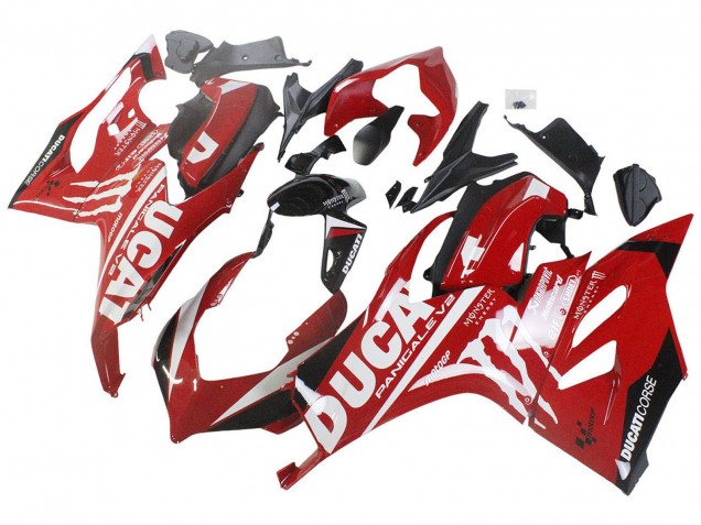 Carenagens Moto Ducati Panigale V2 2020-2024 - Vermelho Preto Brilhante Monstro Corse