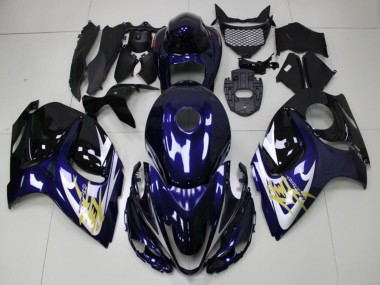 Carenagens Moto Suzuki GSXR 1300 Hayabusa 2008-2020 - Azul Escuro Branco Ouro