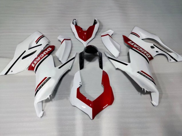 Carenagens Moto Ducati Panigale V2 2020-2024 - Branco Vermelho Preto Brilhante