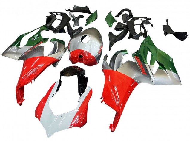 Carenagens Moto Ducati Panigale V2 2020-2024 - Prata Vermelho Verde