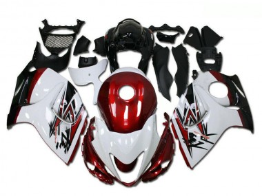 Carenagens Moto Suzuki GSXR 1300 Hayabusa 2008-2020 - Branco Vermelho Preto