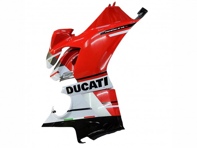 Carenagens Moto Ducati Panigale V4 V4S 2018-2019 - Branco Prata Vermelho Preto Brilhante