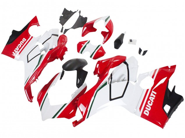 Carenagens Moto Ducati Panigale V4 V4S 2018-2019 - Branco Vermelho Preto Fosco