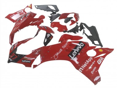 Carenagem Moto Ducati Panigale V4 V4S 2020-2021 - Vermelho Preto Brilhante Lenovo 117