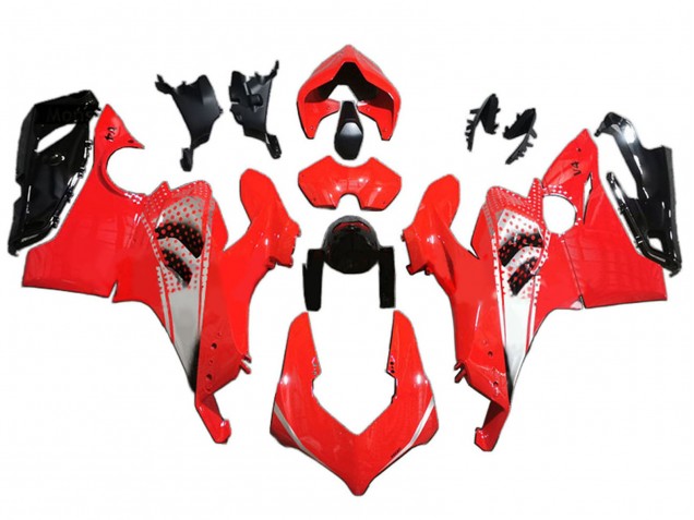 Carenagens Moto Ducati Panigale V4 V4S 2020-2021 - Vermelho Branco Preto Brilhante