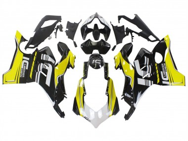 Carenagens Moto Ducati Panigale V4 V4S 2020-2021 - Amarelo Branco Preto Brilhante
