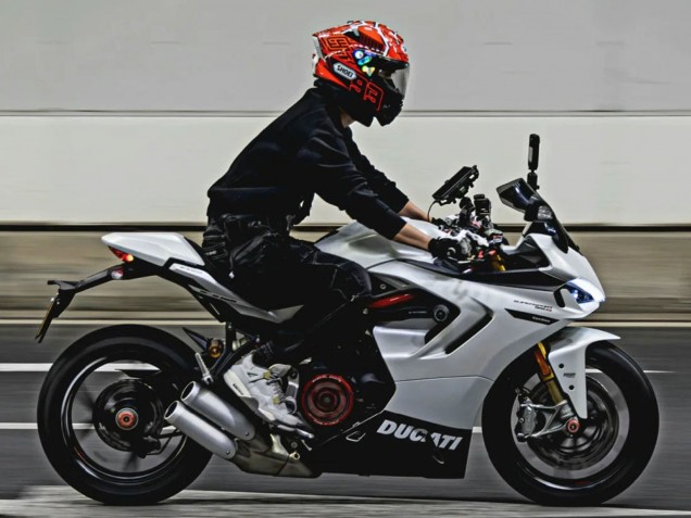Carenagens Moto Ducati 2021-2024 Ducati Supersport 950/950S 2021-2024 - Branco Preto