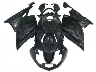 Carenagens Moto BMW K1200S 2005-2010 - Preto Brilhante Cinzento Chama
