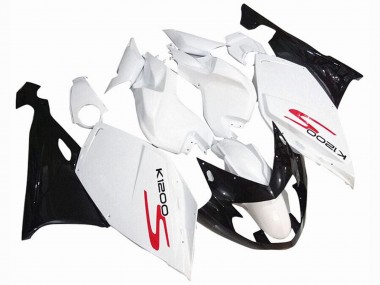 Carenagens Moto BMW K1200S 2005-2010 - Branco Preto Brilhante