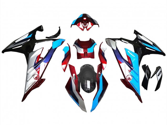 Carenagens Moto BMW S1000RR 2023-2024 - Prata Vermelho Azul Preto