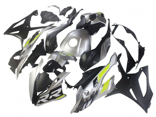 Carenagens Moto BMW S1000RR 2023-2024 - Prata Preto Fosco Verde Limão