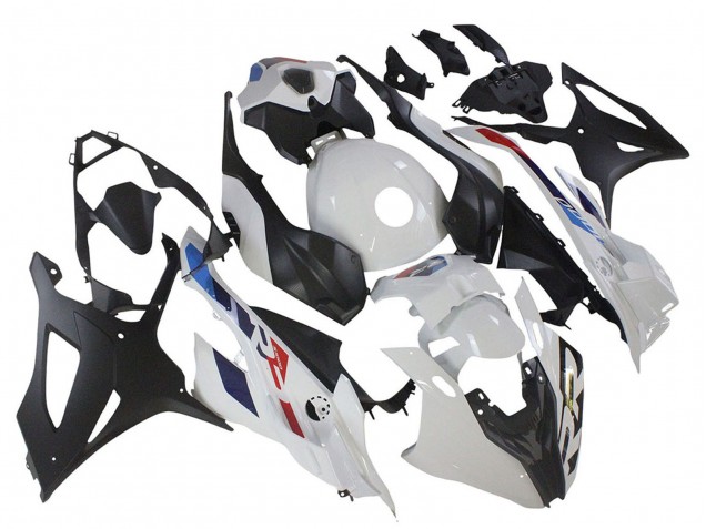 Carenagem Moto BMW S1000RR 2023-2024 - Branco Azul Vermelho Preto Fosco