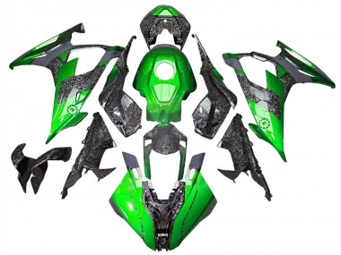 Carenagens Moto BMW S1000RR 2019-2022 - Verde Forjado Fibra de Carbono